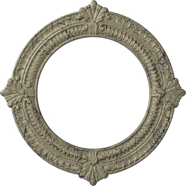 Ekena Millwork Benson Ceiling Medallion (Fits Canopies up to 8"), 13 1/8"OD x 8"ID x 5/8"P, Castle Stone Crackle CM13BNCSC - main